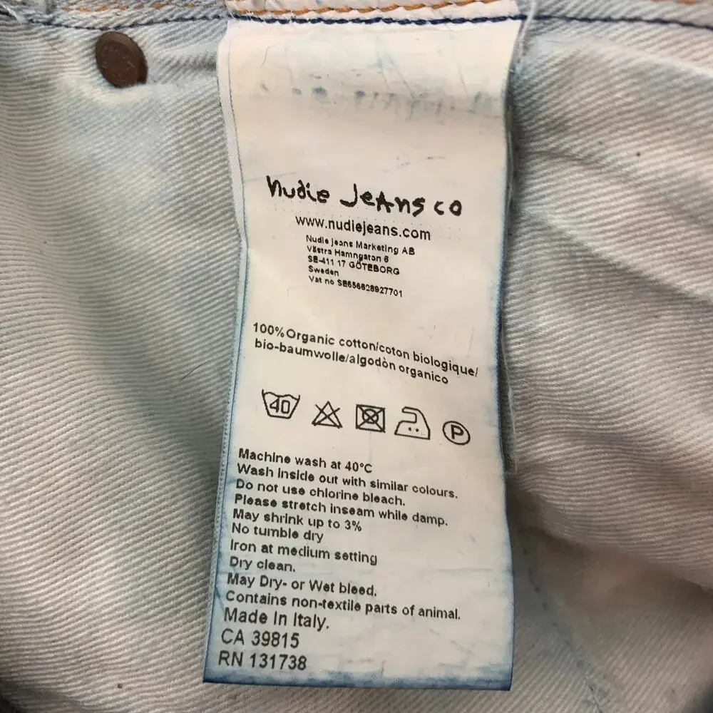NUDIE JEANS Size 32 Blue Cotton Skinny Jeans